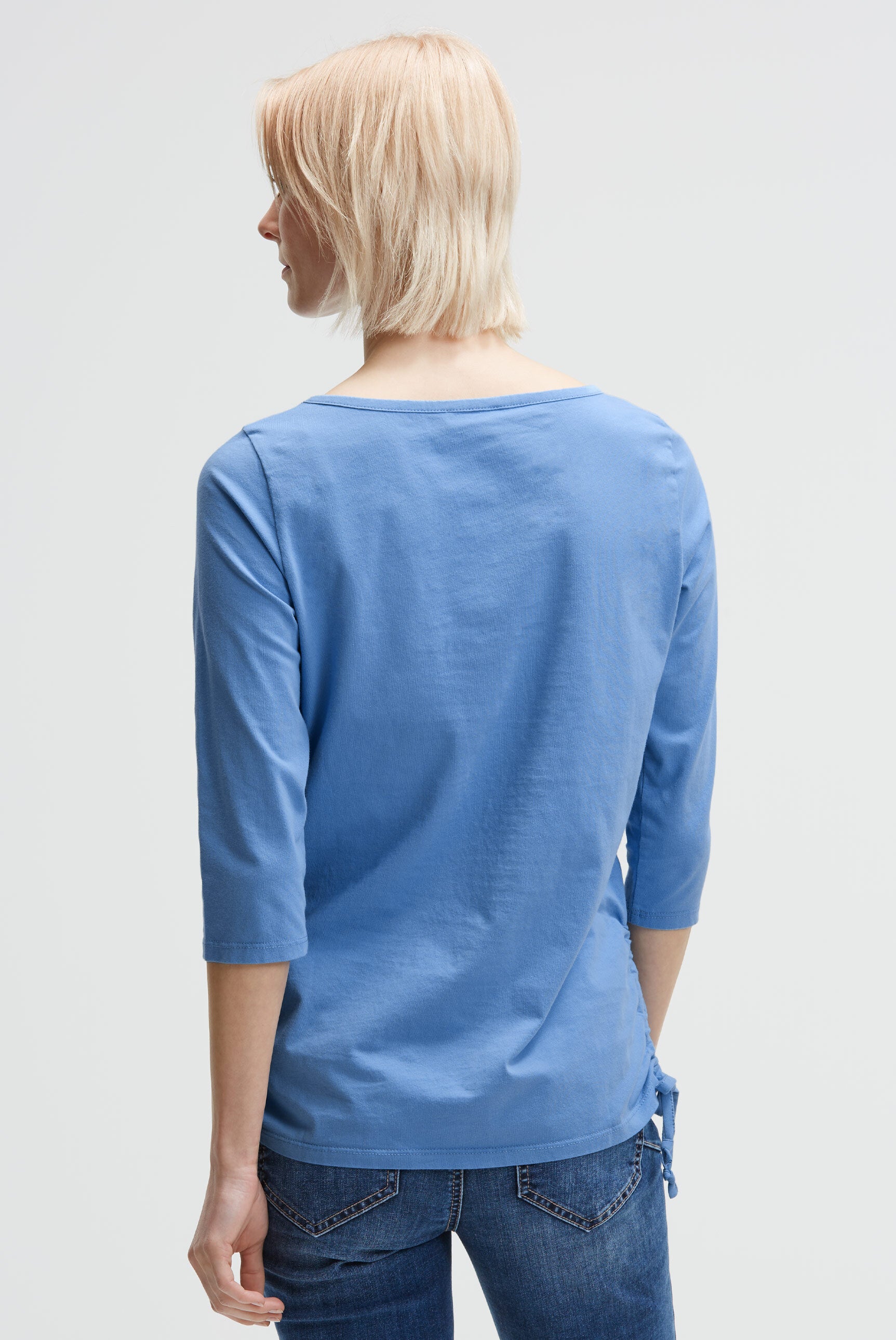 Rundhalsshirt mit 3/4-Ärmeln und Seitenraffung - 5