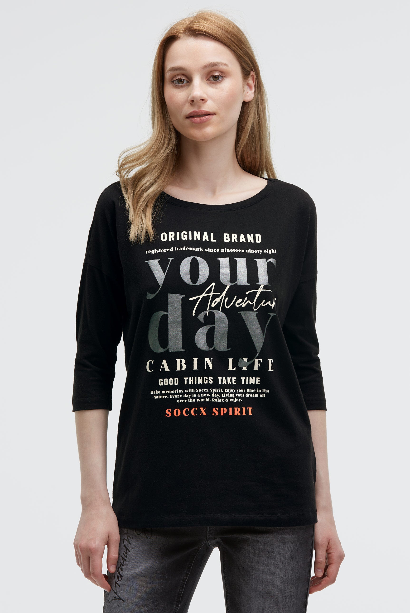 Koszulka z krótkimi rękawami i nadrukiem Label - 2