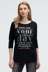 Koszulka z krótkimi rękawami i nadrukiem Label