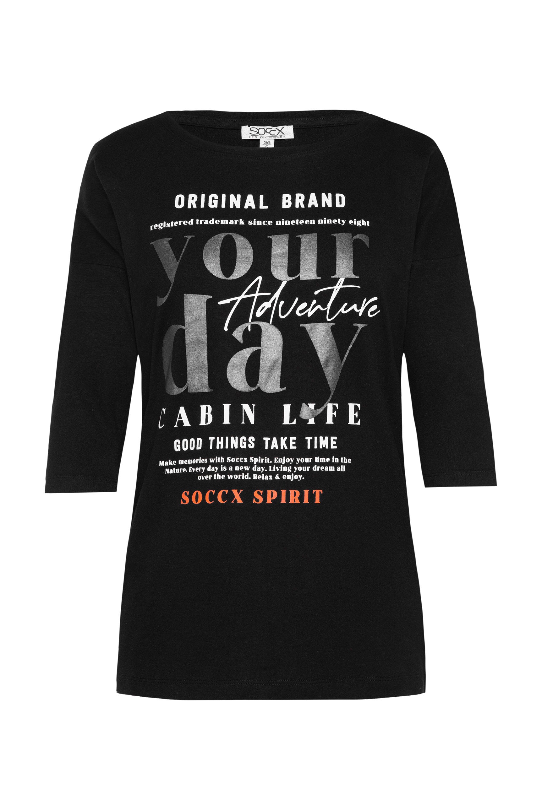 Koszulka z krótkimi rękawami i nadrukiem Label - 1