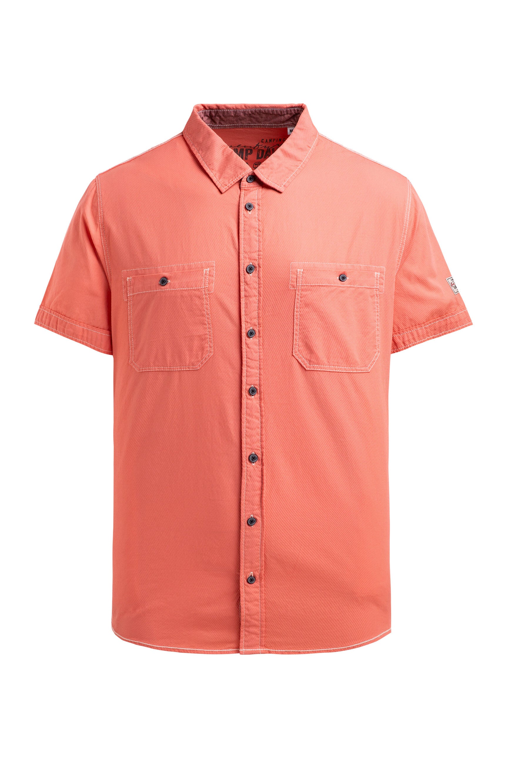 Kurzarmhemd mit diagonaler Dobby-Struktur - 1