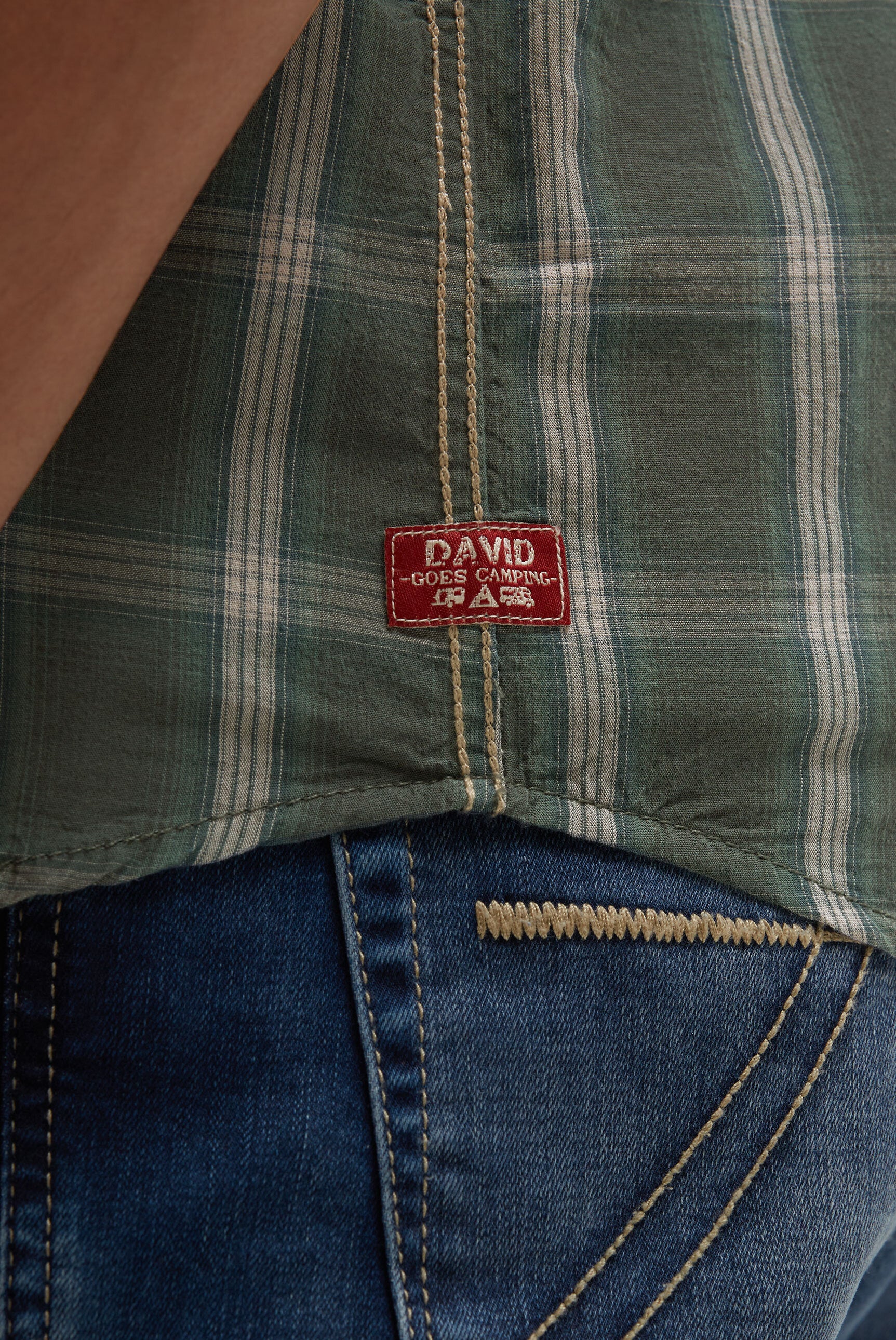 Kurzarm Karohemd mit Logo-Applikationen - 7