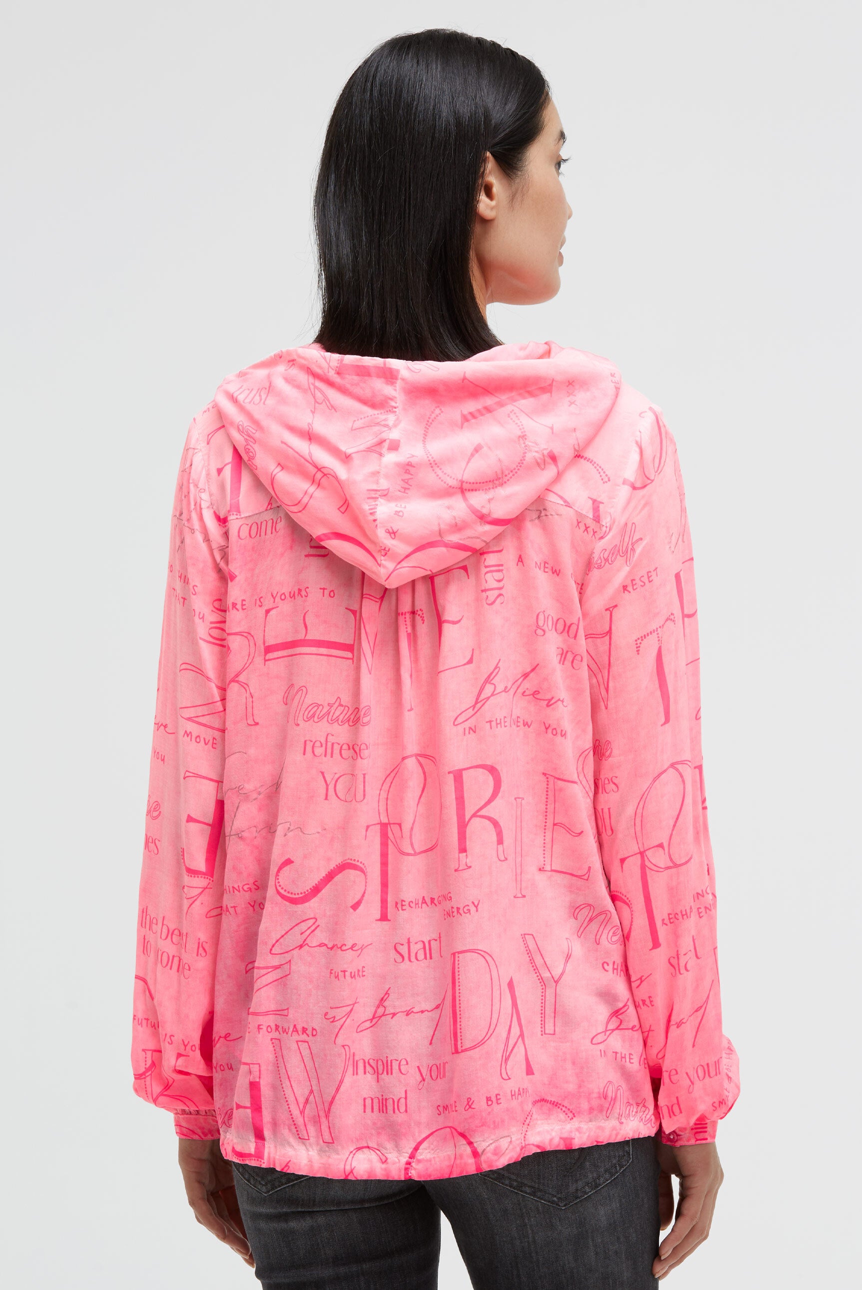 Langarmbluse mit Kapuze und All Over Print - 5