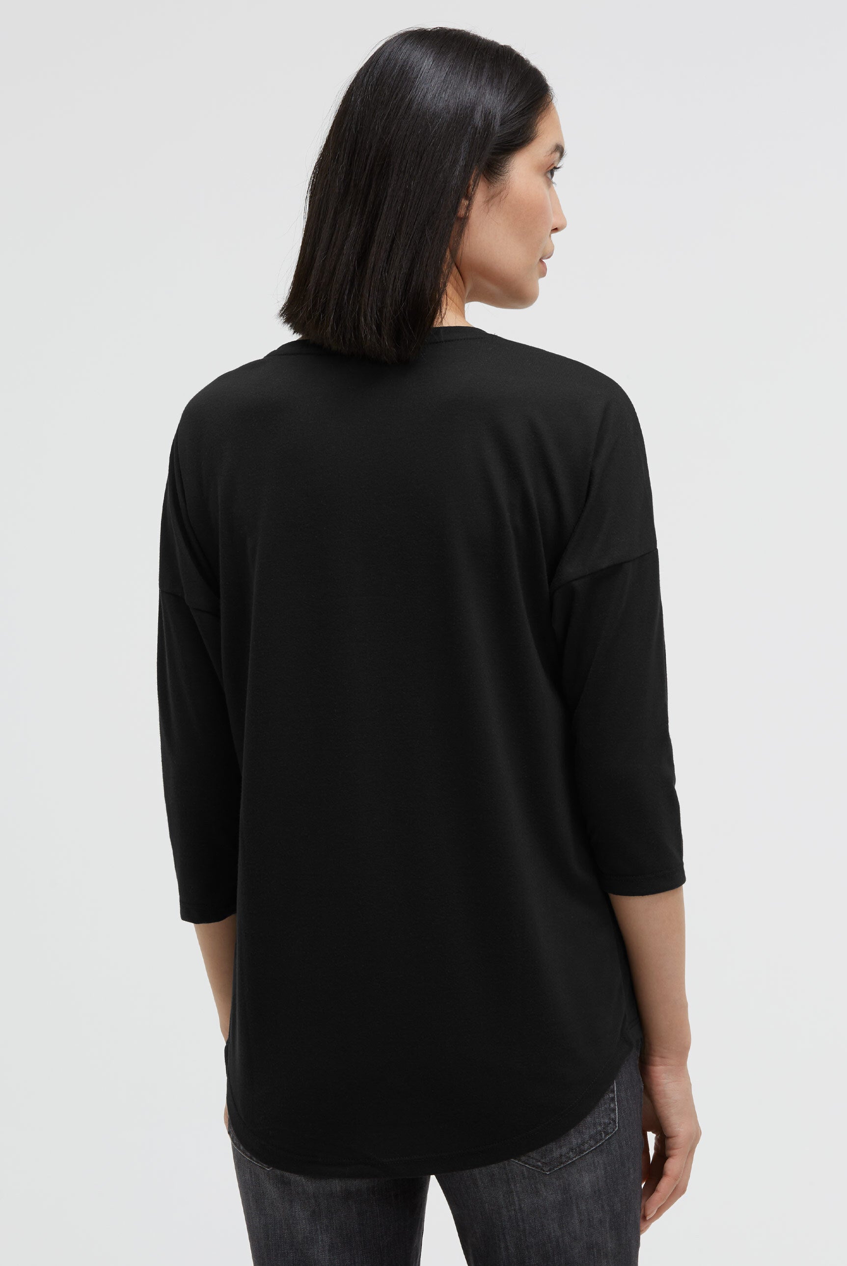 Rundhalsshirt mit Artwork und verkürzten Ärmeln - 4