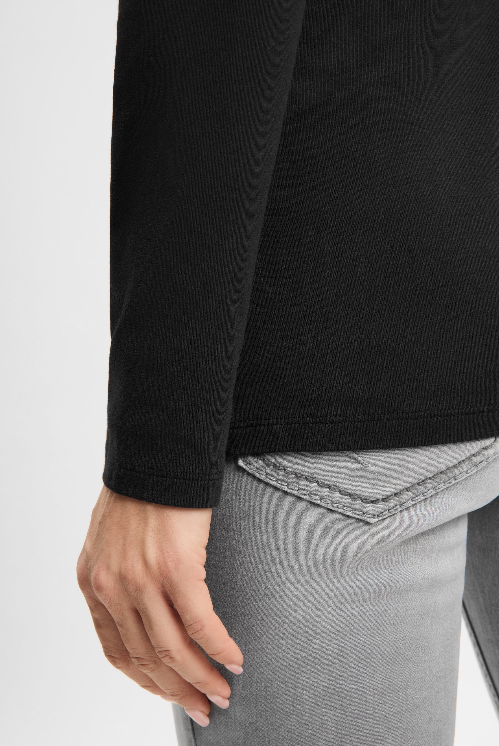 Langarmshirt Rundhals mit Wording Print - 7