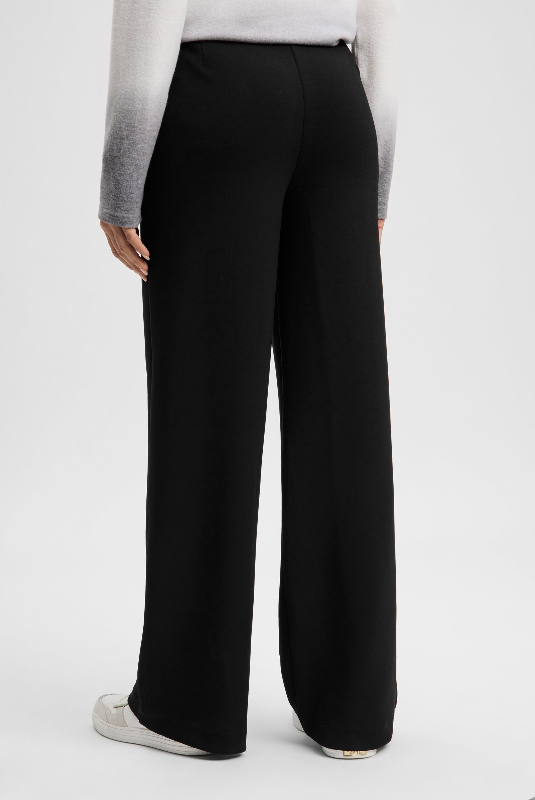 Wide Leg Hose mit Biesen und Elastikbund - 5