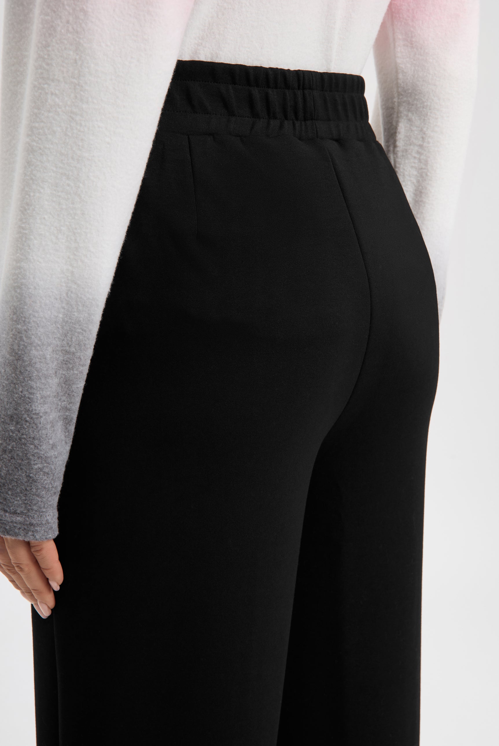 Wide Leg Hose mit Biesen und Elastikbund - 8