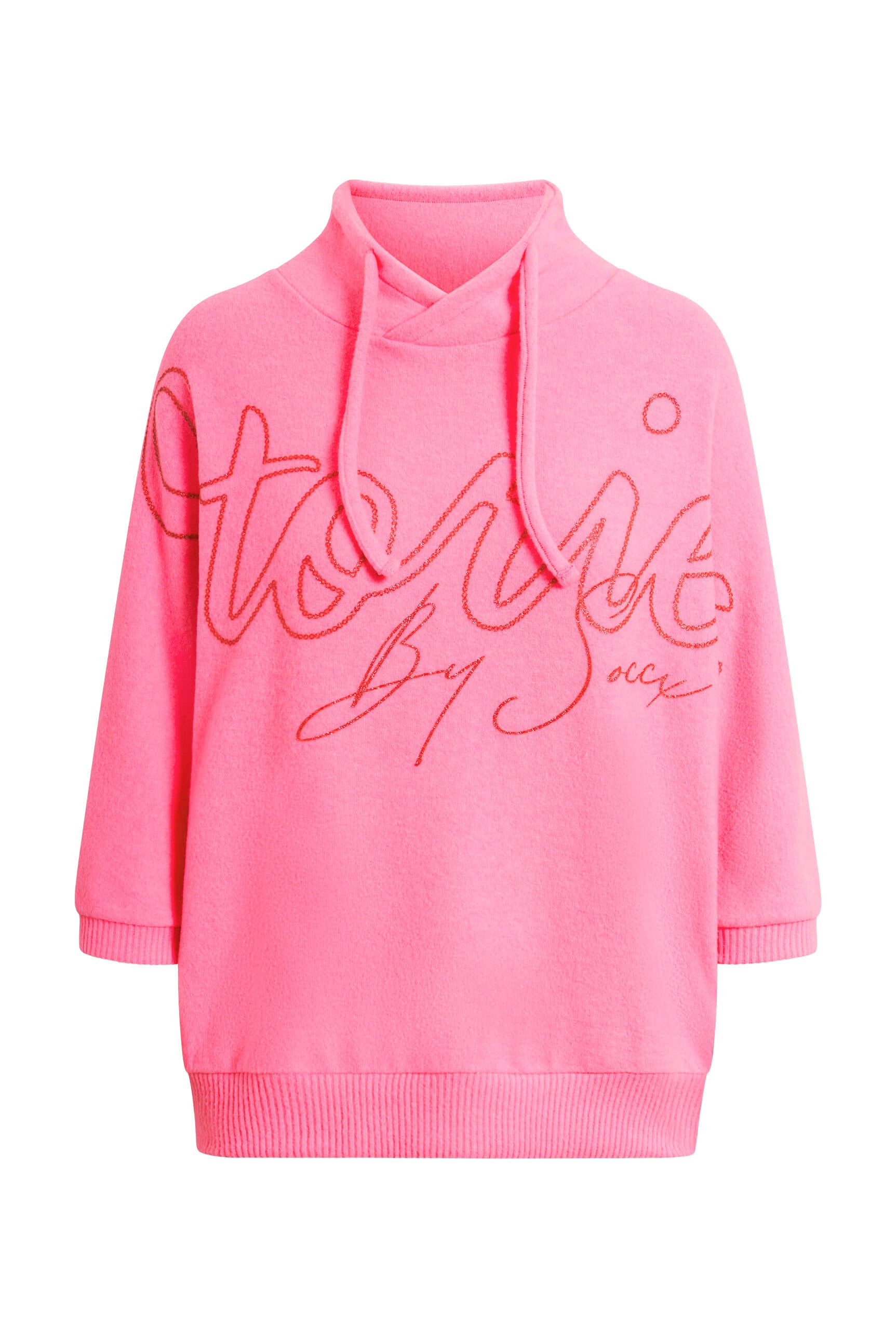 Pullover aus Flauschstrick mit Glitter-Print