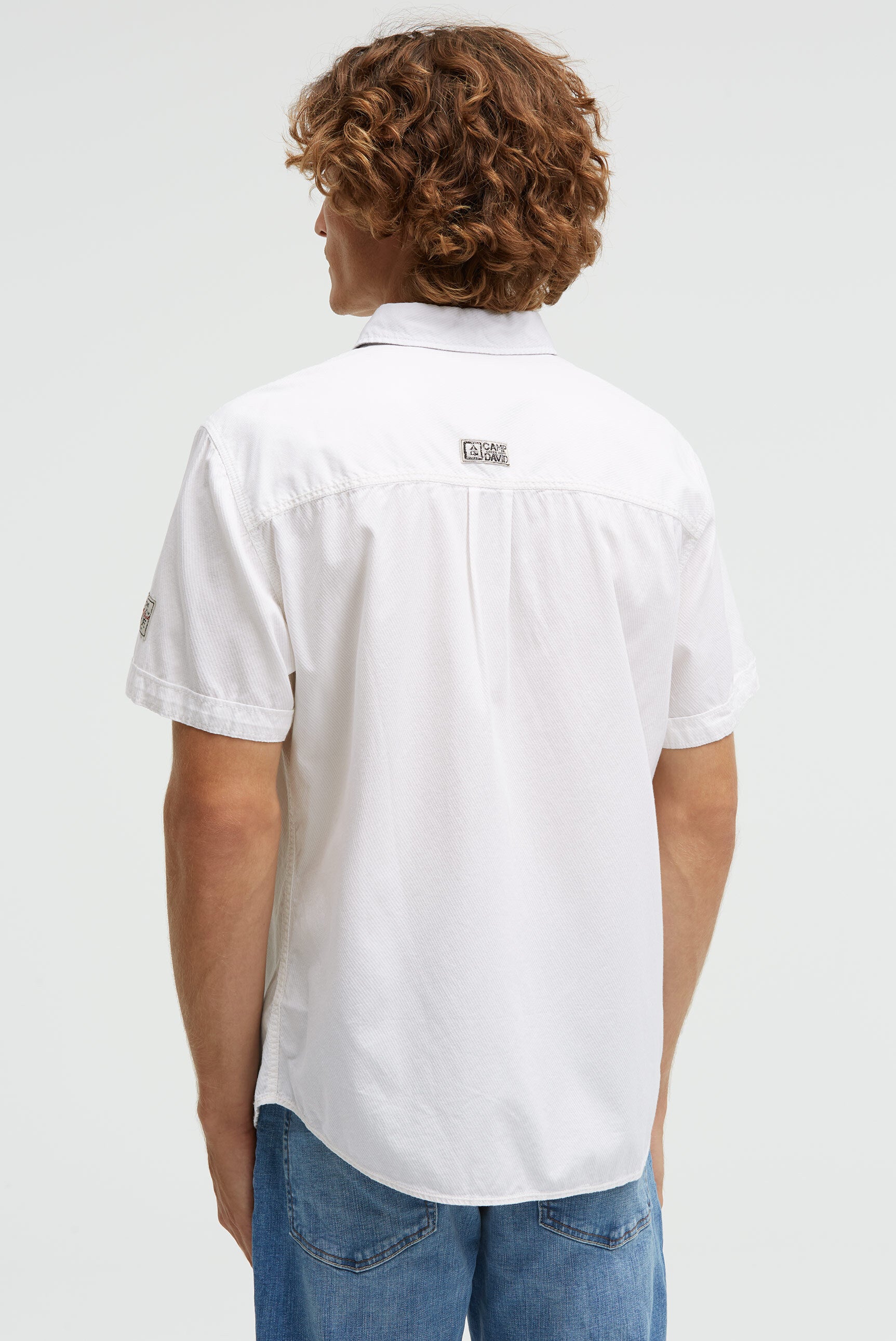 Kurzarmhemd mit diagonaler Dobby-Struktur - 5